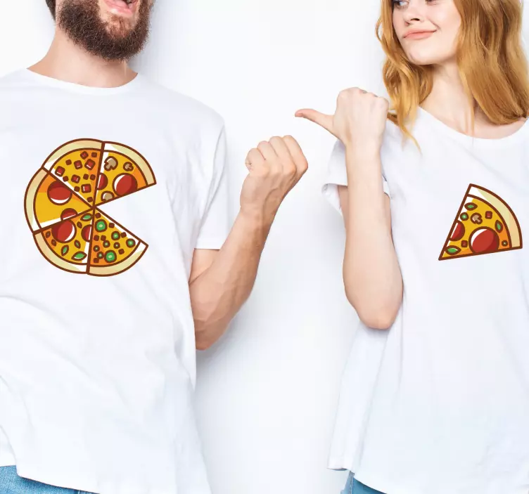 Magliette di coppia Abbinamento pizza al taglio - TenStickers