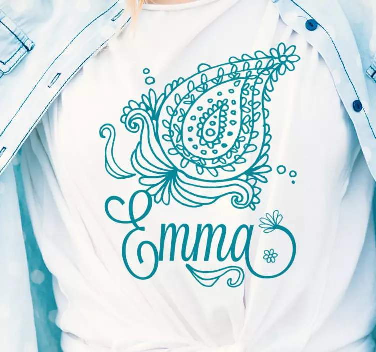 T-shirt floreale in stile paisley - TenStickers