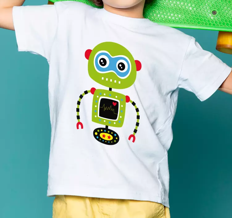 Maglietta infantile Camiseta robot verde - TenStickers