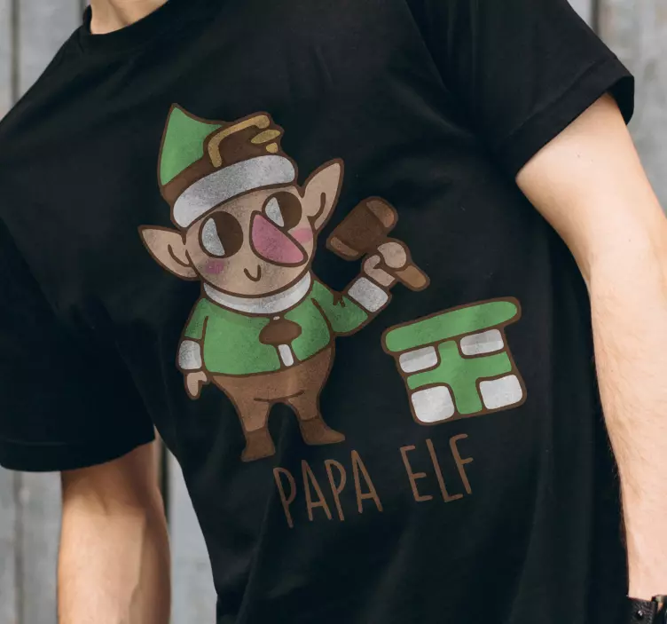 Maglietta personalizzata Natale motivo festivo di papà elfo - TenStickers
