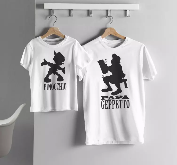 T-shirt padre e figlio Pinocchio e Geppetto - TenStickers