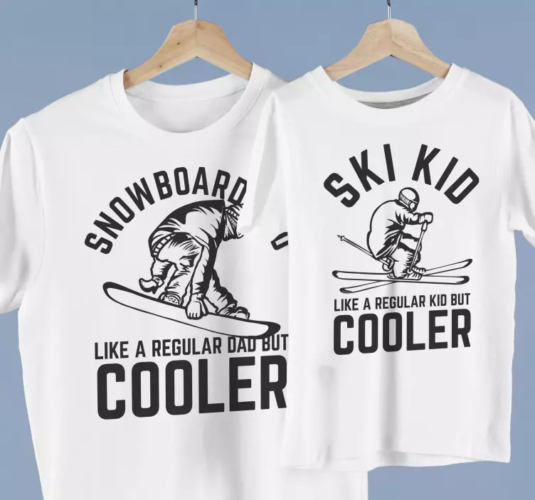 T-shirt padre e figlio snowboarder - TenStickers