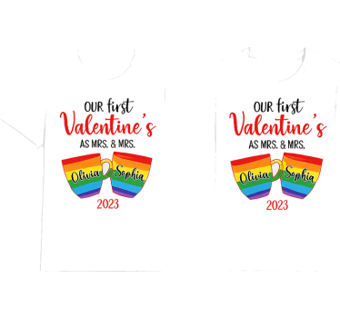 Maglietta fidanzati primo san valentino lgbt - TenStickers
