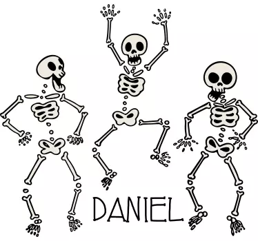 Maglietta infantile mossa di danza dello scheletro con nome - TenStickers