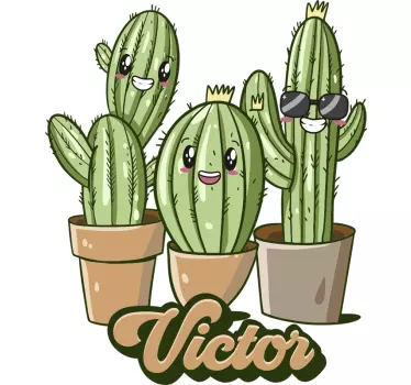Maglietta infantile famiglia di cactus personalizzata - TenStickers