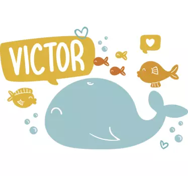 Maglietta infantile a tema balena personalizzata - TenStickers