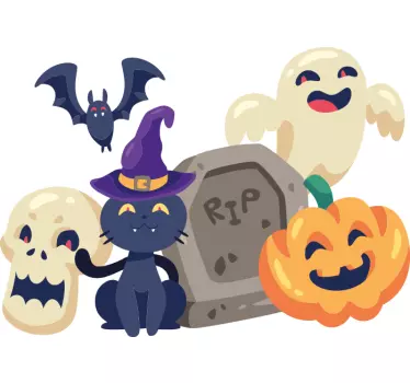 Maglietta Halloween Simboli divertenti di halloween - TenStickers