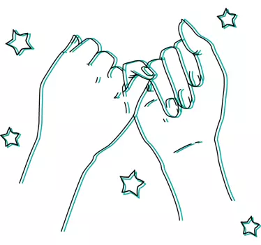 Maglietta fidanzati mani unite insieme - TenStickers