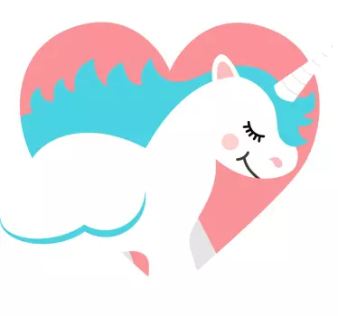 Maglietta infantile ciondolo cuore unicorno - TenStickers