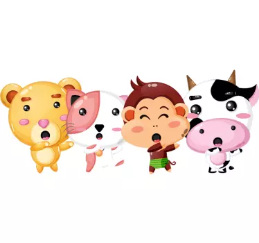 Maglietta infantile compagni animali adorabili - TenStickers