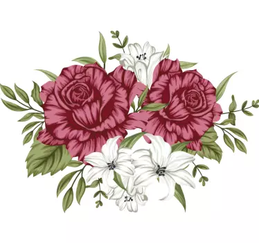 Maglietta infantile con accento di rosa floreale - TenStickers