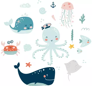 Maglietta infantile creature marine carine - TenStickers
