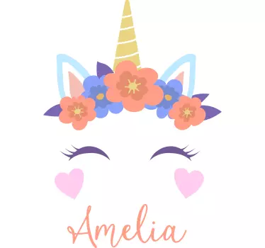Maglietta infantile delizia floreale unicorno - TenStickers