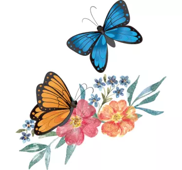 Maglietta infantile farfalle colorate e fiori - TenStickers