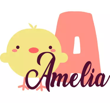 Maglietta infantile pulcino carino e nome - TenStickers