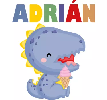 Maglietta infantile dinosauro carino con gelato - TenStickers