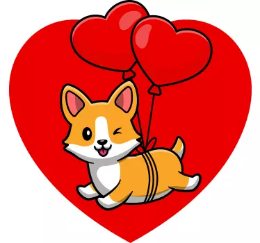Maglietta infantile corgi con palloncini a cuore - TenStickers
