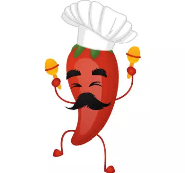 Maglietta infantile cuoco felice peperoncino - TenStickers