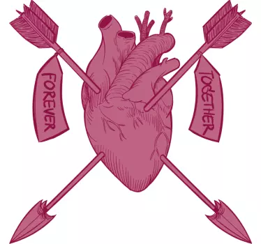Maglietta fidanzati cuori e frecce insieme - TenStickers