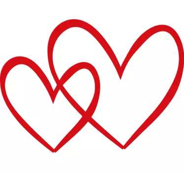 Maglietta fidanzati stile coppia cuore rosso - TenStickers
