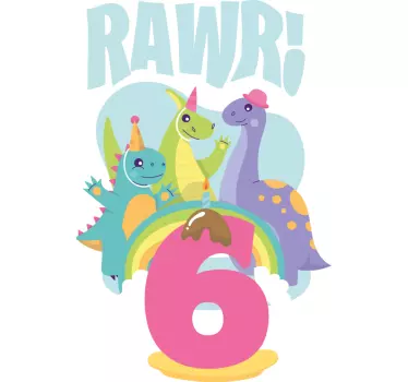 Maglietta infantile festa di dinosauri colorati - TenStickers