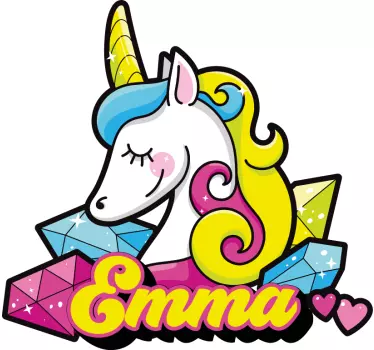 Maglietta infantile unicorno colorato con nome - TenStickers