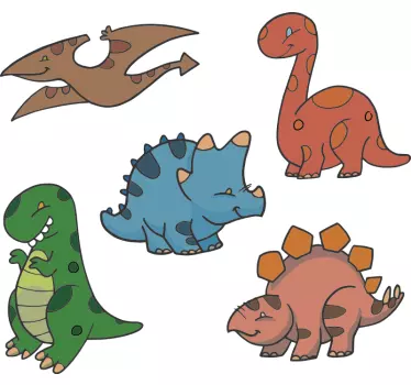 Maglietta infantile con illustrazioni di dinosauri carini - TenStickers