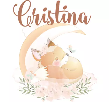 Maglietta infantile volpe che dorme con nome - TenStickers