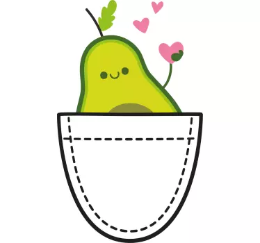 Maglietta infantile tasca avocado carino - TenStickers