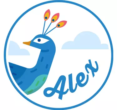 Maglietta infantile pavone con nome - TenStickers