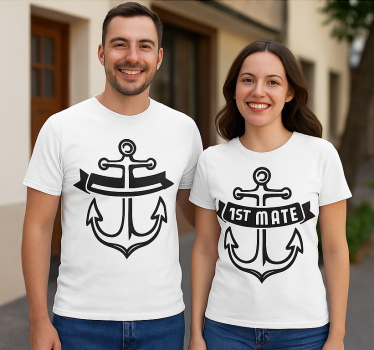Maglietta fidanzati capitano - primo ufficiale - TenStickers