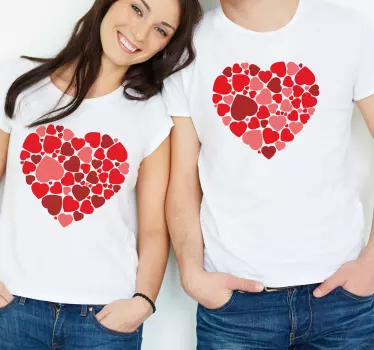 Maglietta fidanzati collezione a forma di cuore - TenStickers