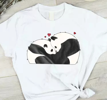Maglietta fidanzati connessione d'amore panda - TenStickers