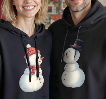 Maglietta fidanzati coppia di pupazzi di neve innamorati - TenStickers