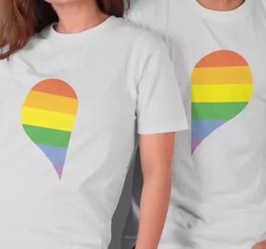 Maglietta fidanzati cuore colorato - TenStickers