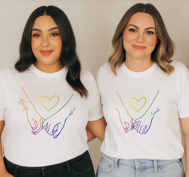 Maglietta fidanzati cuore lgbt - TenStickers