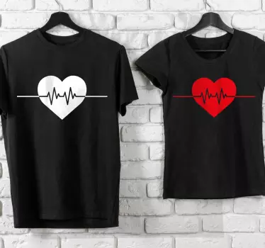 Maglietta fidanzati frequenza cardiaca corrispondente - TenStickers