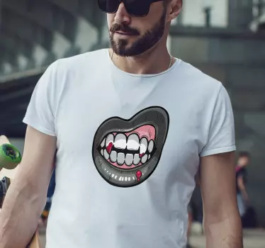 Maglietta fidanzati grafica labbra audaci - TenStickers