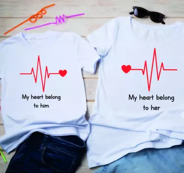 Maglietta fidanzati legame affettivo cuore - TenStickers