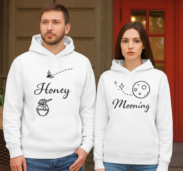 Maglietta fidanzati monocolore luna di miele - TenStickers