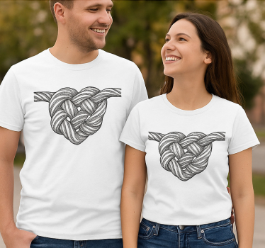 Maglietta fidanzati nodo a forma di cuore - TenStickers
