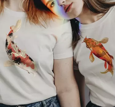 Maglietta fidanzati pesci koi colorati - TenStickers