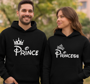 Maglietta fidanzati principe e principessa - TenStickers