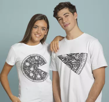 Maglietta fidanzati stile pizza divertente - TenStickers