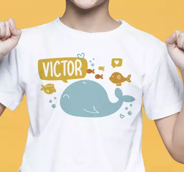 Maglietta infantile a tema balena personalizzata - TenStickers