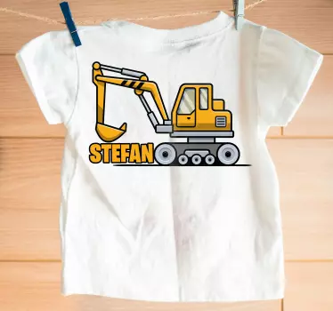 Maglietta infantile abbigliamento personalizzato escavatore - TenStickers