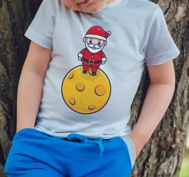 Maglietta infantile babbo natale sulla luna - TenStickers