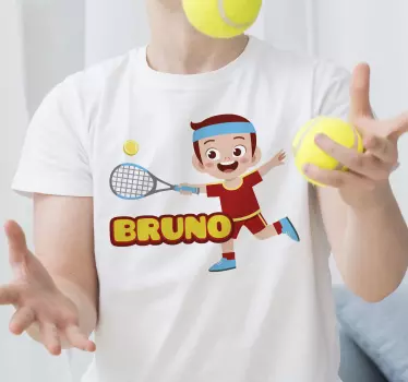 Maglietta infantile campione di tennis giocoso - TenStickers