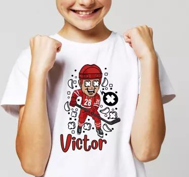 Maglietta infantile celebrazione di hockey vincente - TenStickers