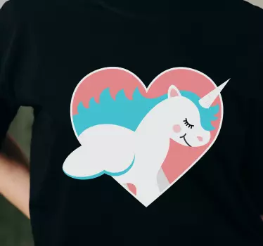 Maglietta infantile ciondolo cuore unicorno - TenStickers